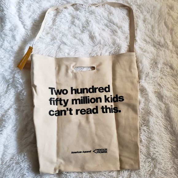 NEW American Apparel print Tote Bag - Picture 4 of 7